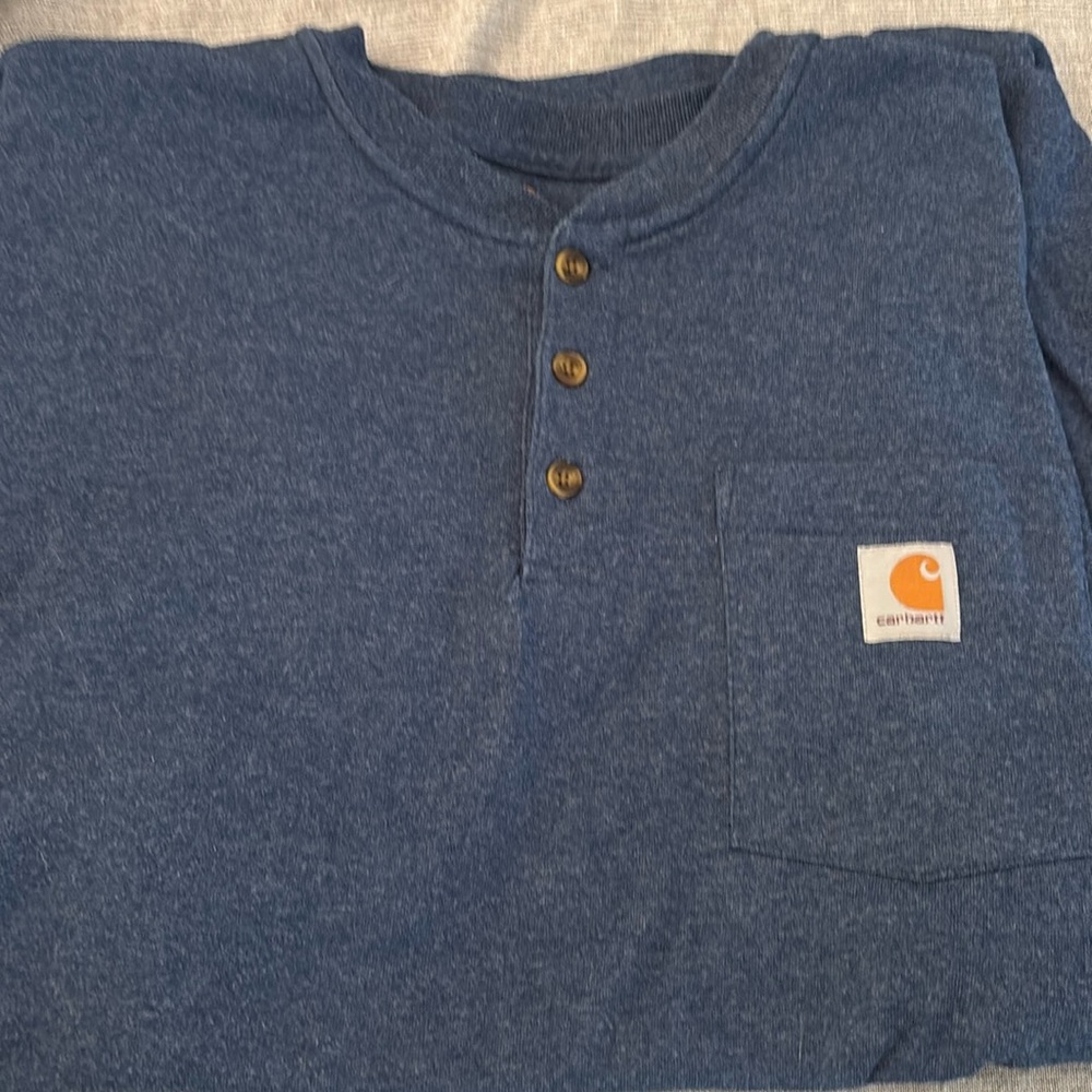 Carhartt Men's Dark Blue Short Sleeve Henley